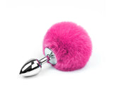 Love In Leather Bunny Tail Butt Plug Hot Pink Small Butt Plugs